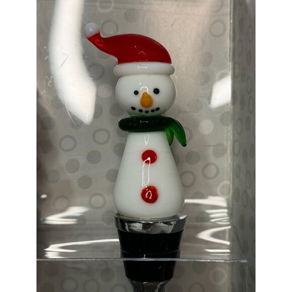 NWB Jolly Wine Bottle Stoppers Holiday Santa Snowman Handmade - Picture 3 of 7